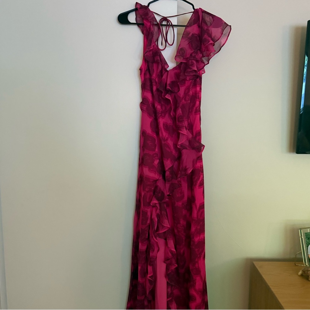Topshop Fuchsia Floral Maxi Dress